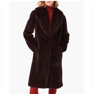 BNWT Bernardo Shawl Collar Faux Fur Coat